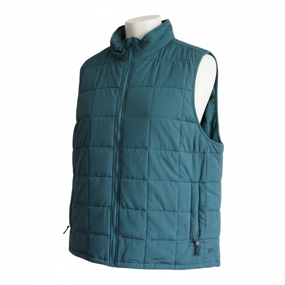 Merrell Men XL Quilted Insulated Vest Full Zip Teal Outdoor Hiking Gorpcore